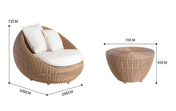 Outdoor Sofa Courtyard Rattan Creative Lazy Balcony Table and Chair