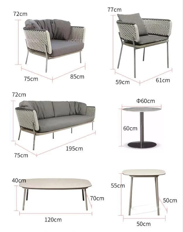 Outdoor Sofa and Rattan Chair Combination Outdoor Garden Furniture