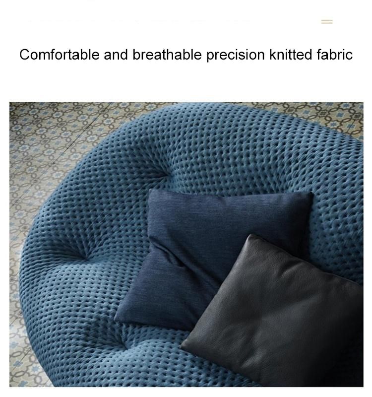 Luxury Leisure Chair Arc Pull Button Sofa Fabric Tufted Cloud Couches Modular Shell Sofa