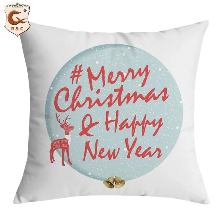 Hot Selling Custom Sofa Pillow Covers Red Funny Christmas Cushion Cover