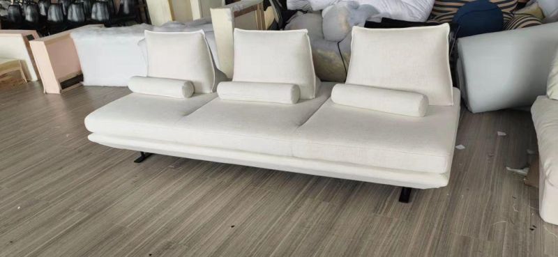 New Design Backrest Movable Living Room Fabric Sofa with Steel Base