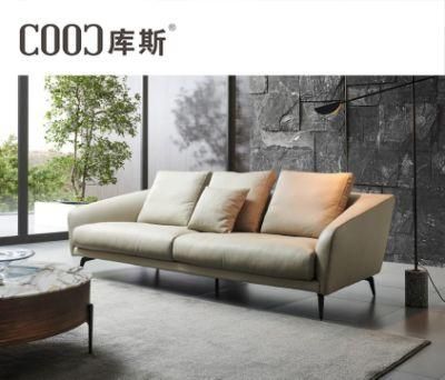 French Sofa 3 Plazas Creative Divano Genuine Leather Inclination Arm Soft Skin Sofa