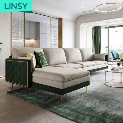 Linsy Contemporary Living Room L Shape 7 Seater Fabric Sofa S095
