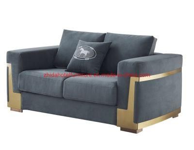 Luxury Lounge Fabrics Leisure Living Room Furniture Velvet Leisure Sofa