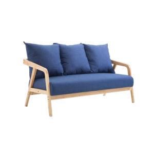 Modern Simple Solid Wood Fabric Sofa 3 Seat Sofa for Living Room Furniture