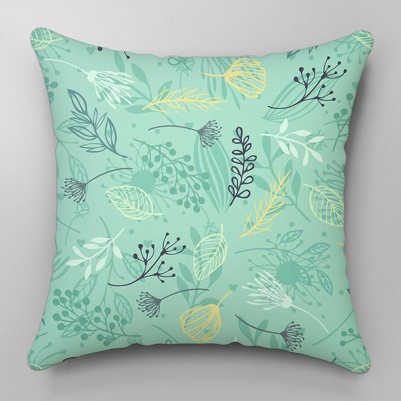 Flower Cushion Flower Pillow Green Plant Cushion Spring Throw Pillows Plush Pillow Sofa Seat Cushions Green Throw Pillows