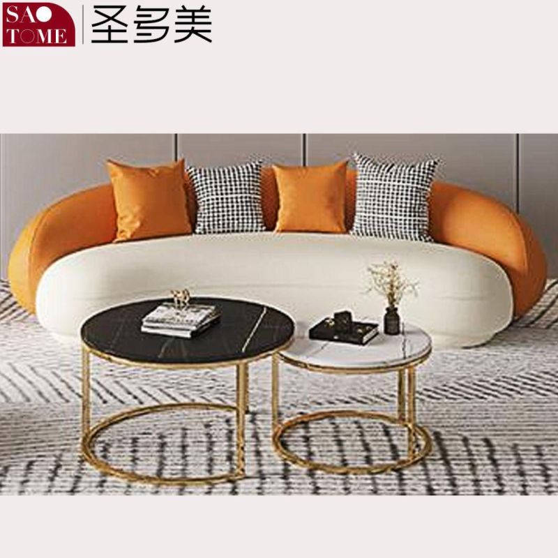 Modern Light Luxury Living Room Furniture Optional Specifications and Colors Flannelette Sofa Set