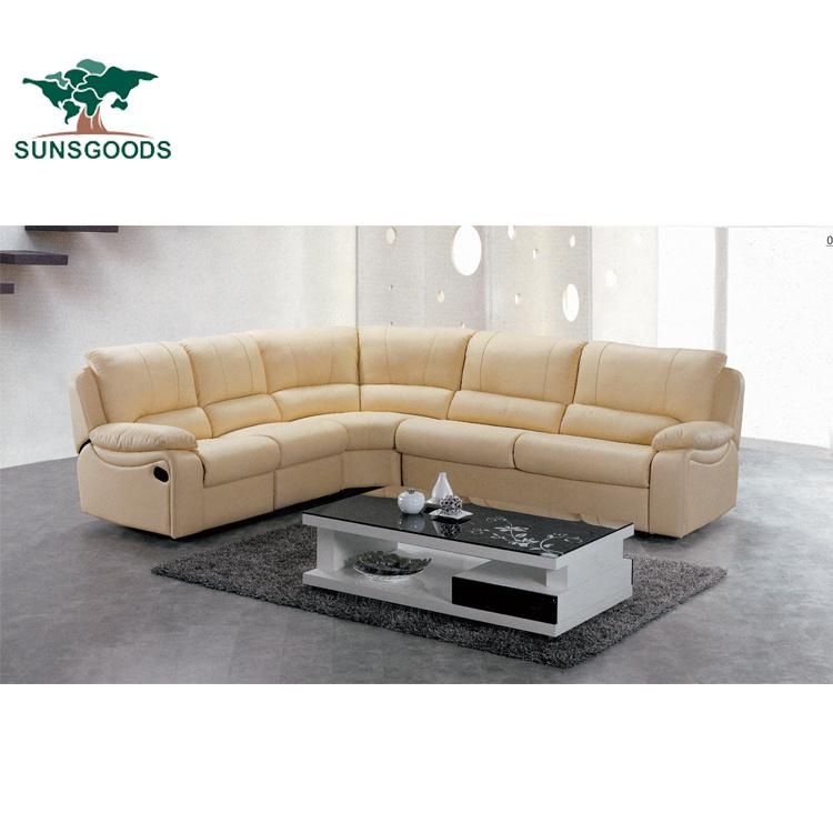 Genuine Leather Sectional Reclining Sofa Set 6 Seater
