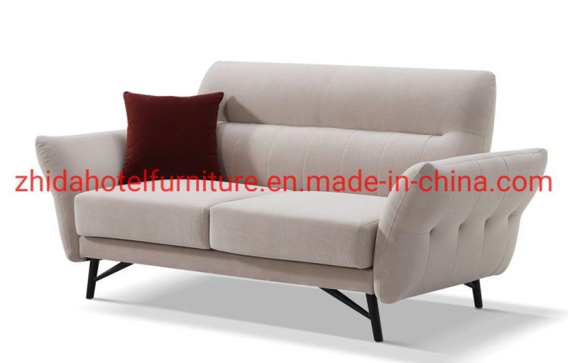 Home Living Room Furniture Modern Italian Metal Leg Velvet Fabric Living Room 2 Seater Hotel Loveseat Sectional Sofa Furniture