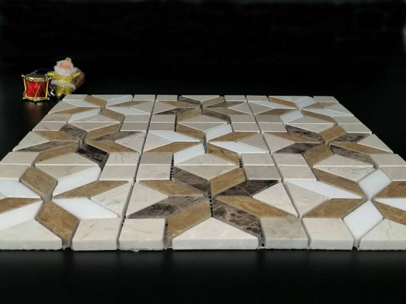 Spain Cream-Colored Marble Mosaic Polished Surface, Used for Kitchen, Sofa, TV Setting