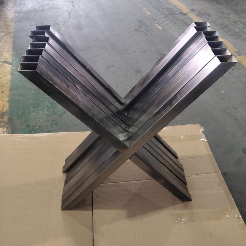 Powder Coated Steel Industrial Style Trapezoid Metal Furniture Hardware Steel Table Leg