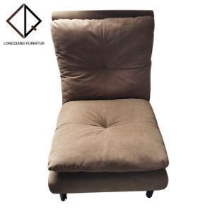 Single Sofa with Cushions in Fabric Brown Modern Furniture