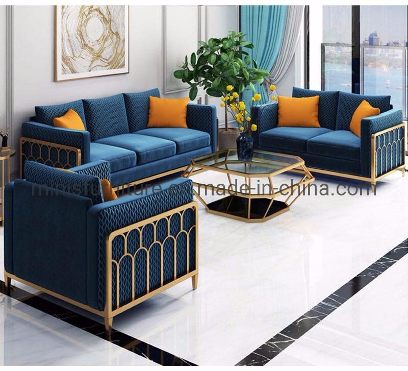 (MN-HSF012) Hotel Lobby Fabric Sofa Home 1+2+3 Living Room Sofa Set