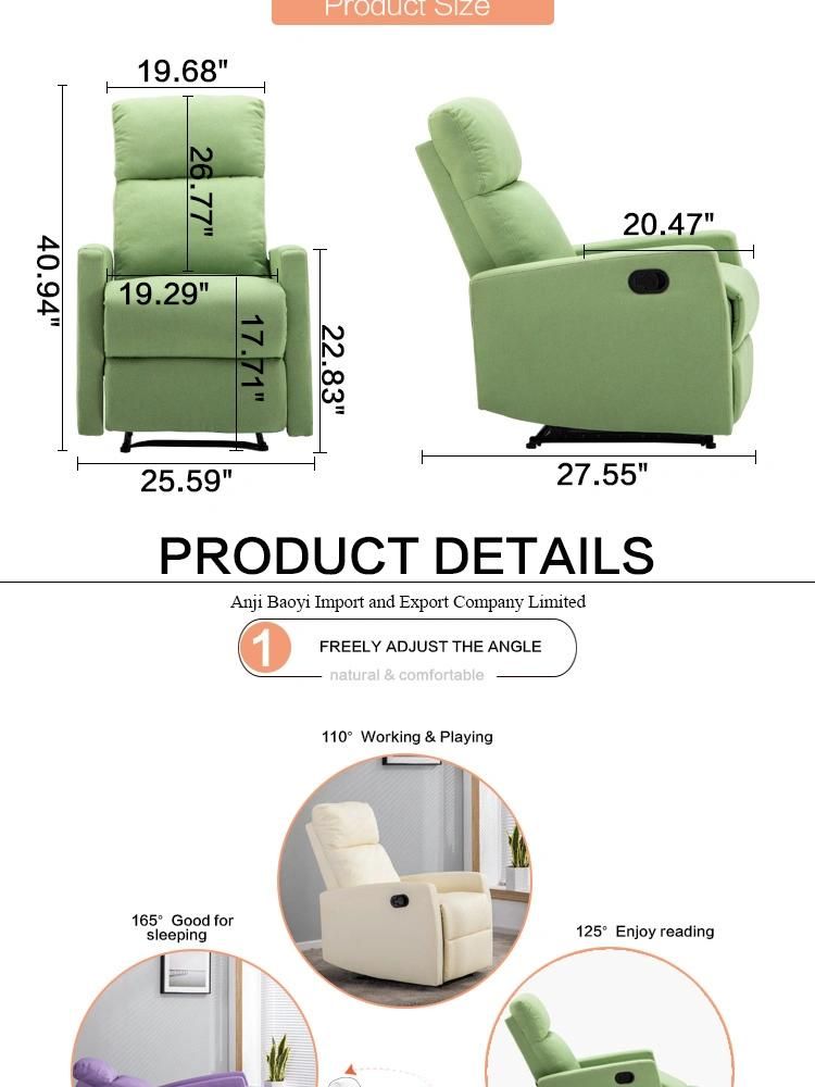 Small Size Simple Design Multifunctional Promotional Recliner Sofa