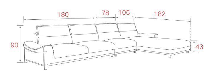 Mixed Color Home Furniture Leather Recliner Sectional Corner Leather Sofa