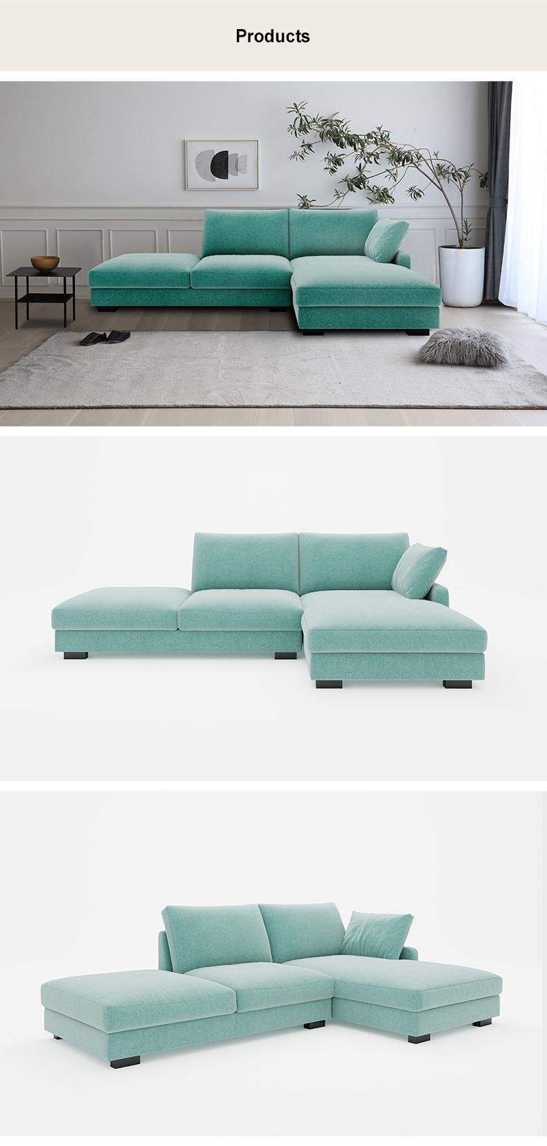 Factory Direct Wholesale Living Room Sofa Cushion L Shape Corner Sofa