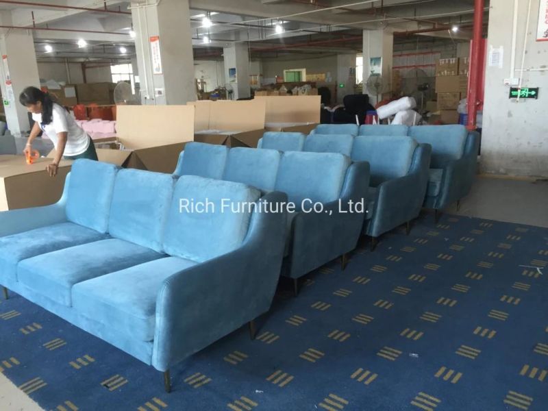 Modern Sectional Home Furniture Velvet Fabric Couch Living Room Sofa