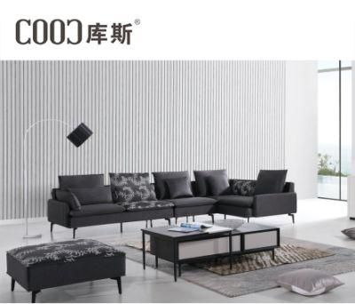 Living Room Furniture Black Corner Sofa Modern Fabric Sofa