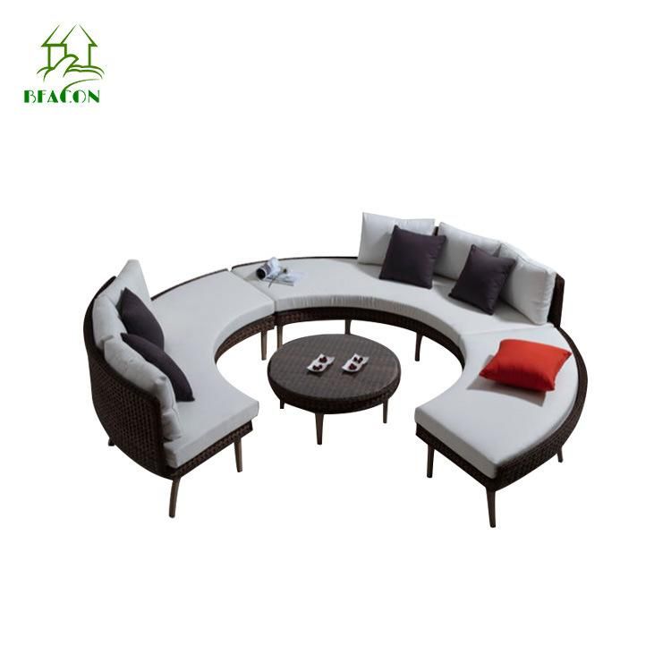 Garden Furniture Outdoor Rattan Hotel Living Room Furniture Patio Round Sofa Sets