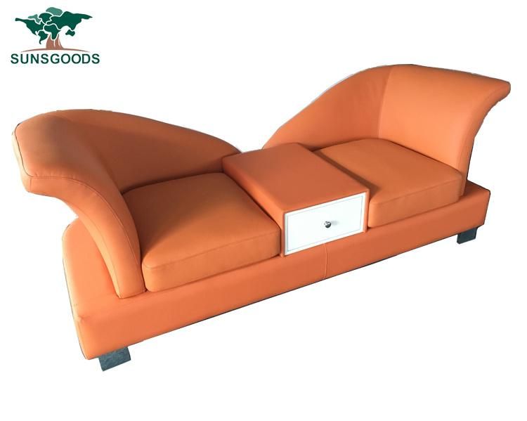 Drawing Room Furniture Storage Box Modern Leather Velvet Fabric Two Seater Sofa