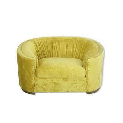 Factory Custom Furnitures Living Room Furniture Single Seater Sofa with Gold Stainless Steel Base
