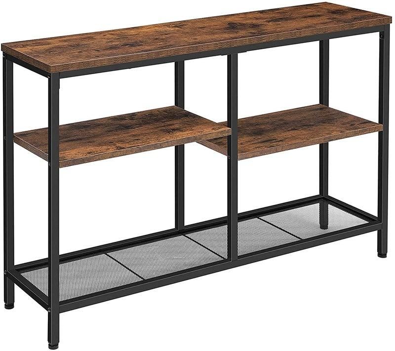 Console Table Sofa Table with Shelves 4-Tier Industrial Hallway Entrance Table for Living Room