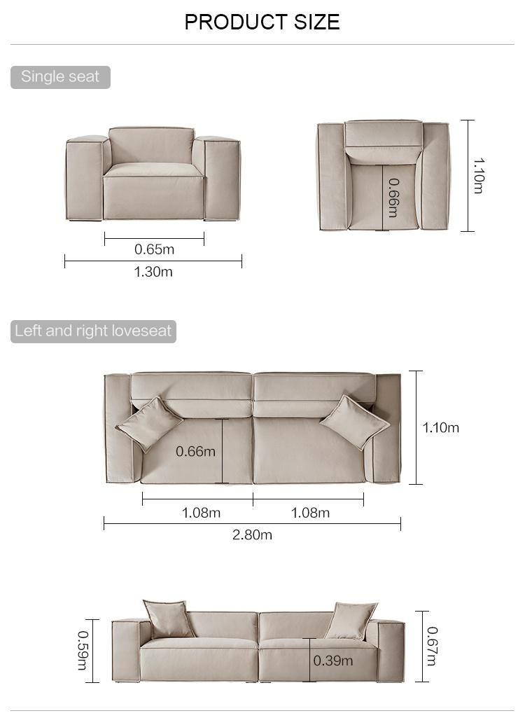 Linsy 1 4 Seaters Luxury Nordic Modern Living Room Fabric Sofa S040