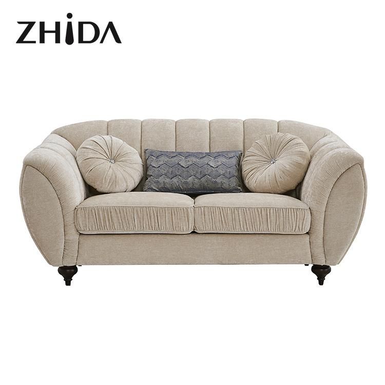 New Design Zhida Couch Home Living Room Furniture Luxury Velvet Fabric Sofa Set Modern 1 2 3 Seat Sectional Sofa