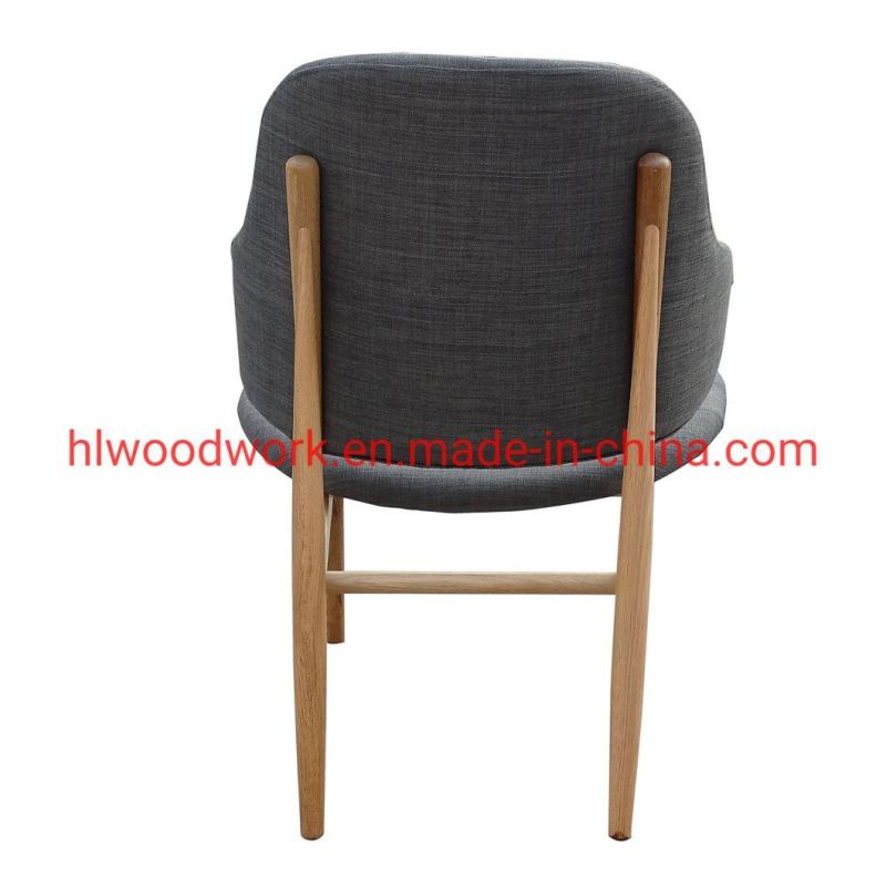 Oak Wood Frame Natural Color with Grey Seat Magnate Chair Lounge Sofa Coffee Shope Armchair Living Room Sofa Resteraunt Sofa Leisure Sofa Armchair