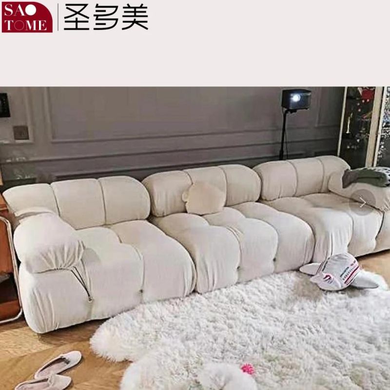 Modern Light Luxury Living Room Furniture Can Be Customized Color Flannel Sofa