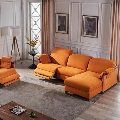 Recliner Sectional Living Room Leather Genuine L Shape Sofa