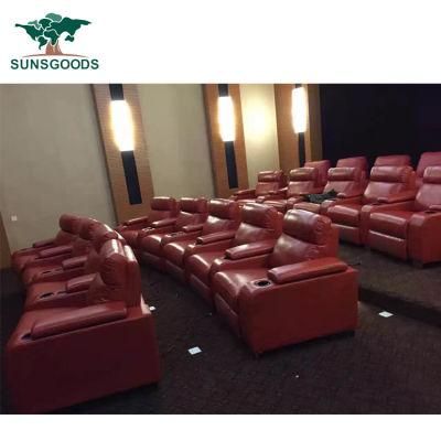 Sunsgoods Leisure Modern Electric Recliner Full Leather Sofa Home Theater Cinema Sofa