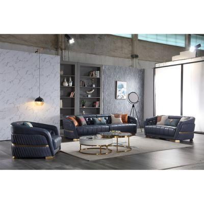 Modern Luxury Home Furniture Leather Sofa 3 Seater with Cushion Made in China
