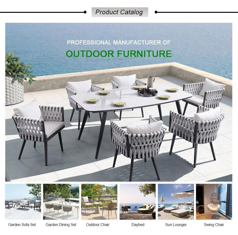 Modern Outdoor Weaving Rope Villa Resort Furniture Sofa Sets