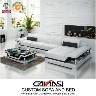 Ganasi L Shape Leather Leisure Corner Sofa for Living Room