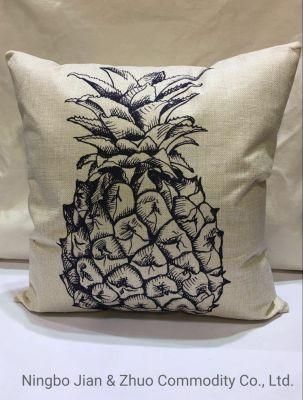 Custom Polyester Digital Printing Black and White Pineapple Pillow Cushion