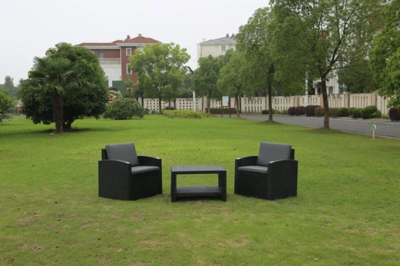 Rattan Pattern Plastic Polythene Injection Sofa Home Used Sofa in Modern Furniture Outdoor Furniture Living Room Garden Camping Leisure Sofa Sets