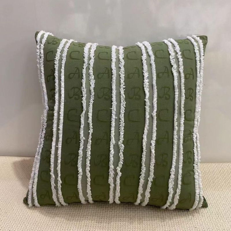 Decor Boho Clipped Jacquard Pillow Cushion for House Warming Striped Jacquard Pillow Case for Bedroom