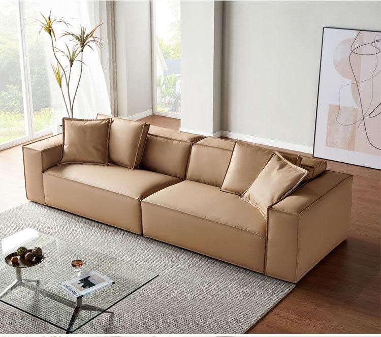 Linsy Modern Living Room Furniture Set Genuine Leather Sofa Manufacturer S240