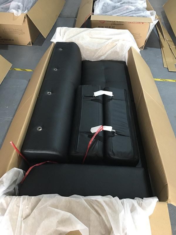Modern PU Sectional Sofa with Ajustable Headrest and Arm for Living Room Furniture