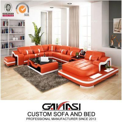 Gorgeous Indoor LED Multiple Seats Classic Leather Sofa