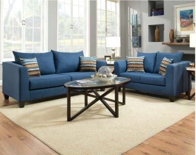 Mediterranean Blue Office House Public Place Fabric Sofa (HY-S008)