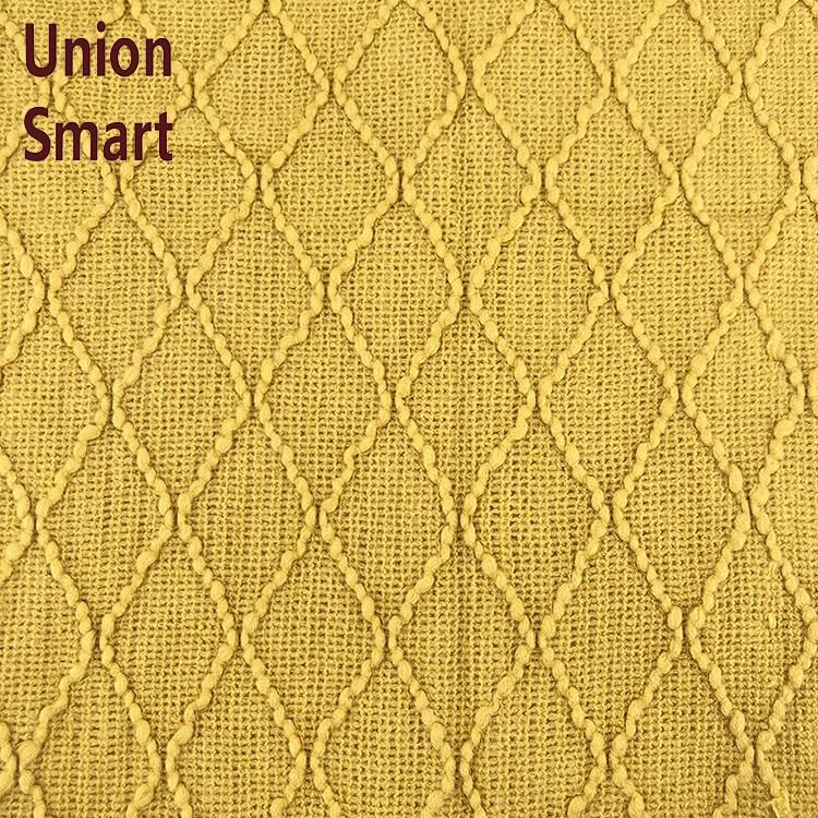 Yellow Blanket Textured Solid Soft Sofa Couch Decorative Knitted Blanket