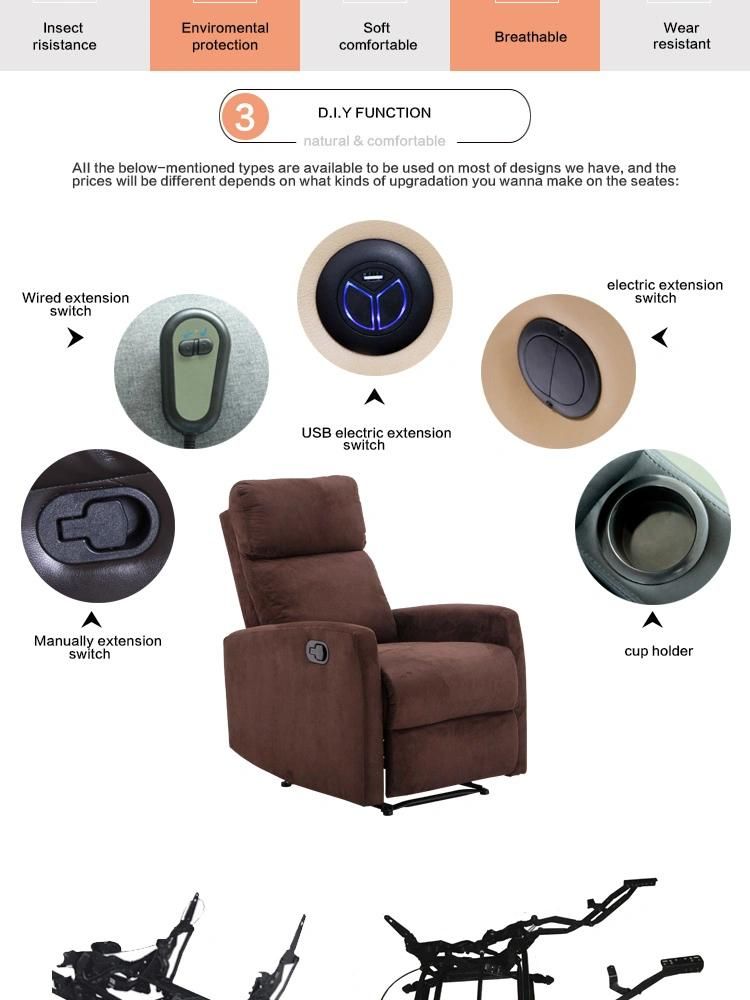 Small Size Simple Design Multifunctional Promotional Recliner Sofa