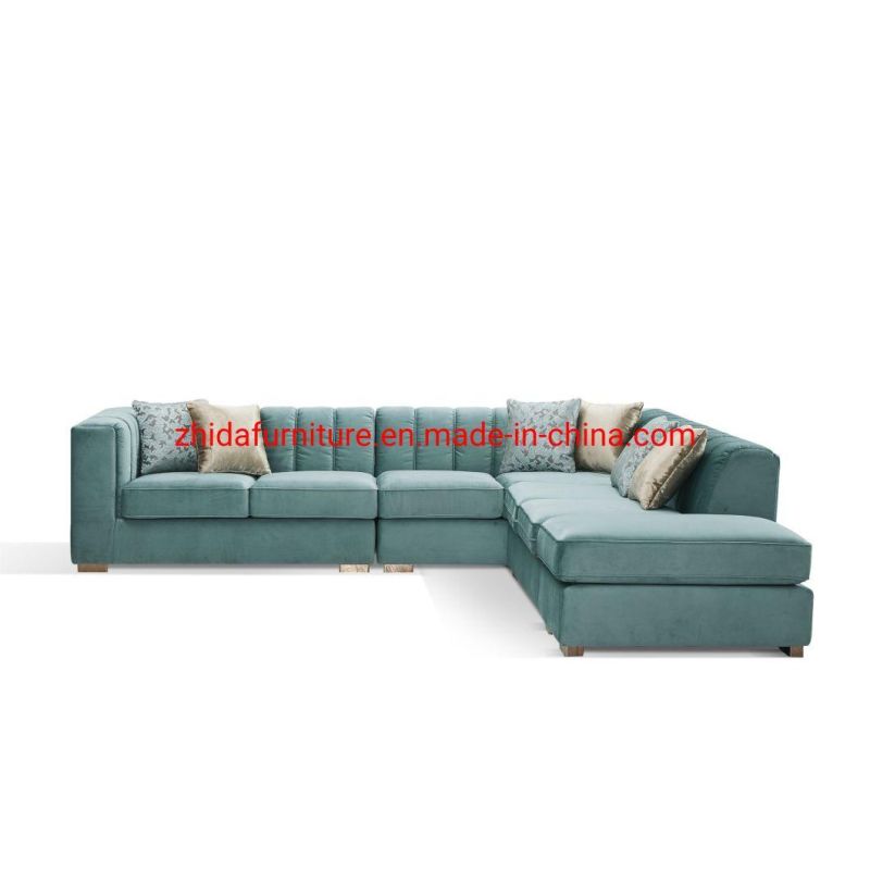 L Shape Living Room Bedroom Fabric Sofa Lobby Reception Sofa