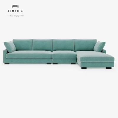 Modern 3 Seater Set Living Room Fabric L Shape Sofa
