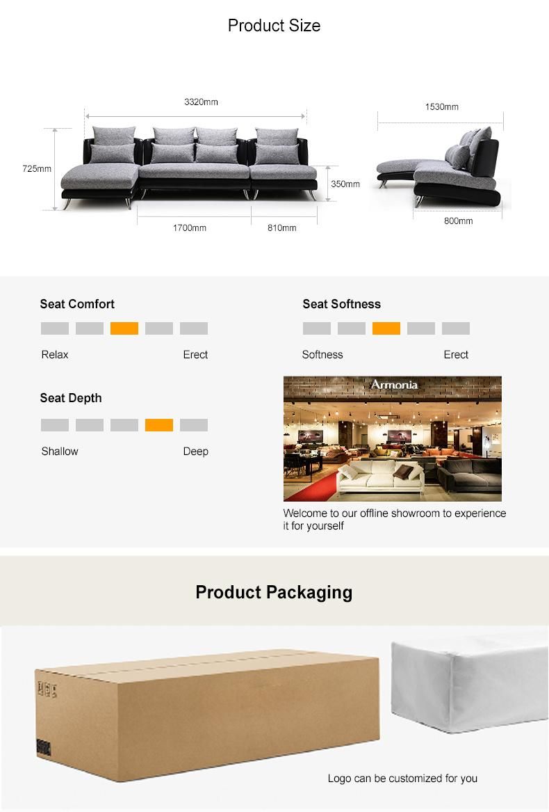 High Back Comfortable Home Furniture Sofa Set Fabric Modular Sofa