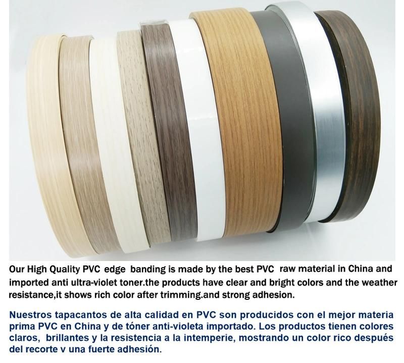 Edge Banding Chrome PVC Plastic Decoration Eco-Friendly Free Cg PVC and Chrome Film 30m Per Roll 5000 Meters/Color 2mm Cn; Gua