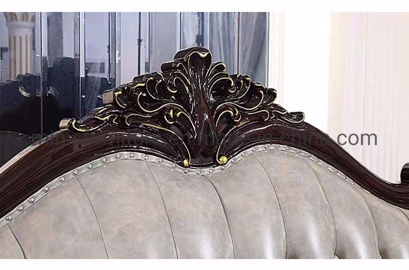 (MN-CSF17) Hotel Lounge/ Home Living Room Wooden Furniture Leather Sofa