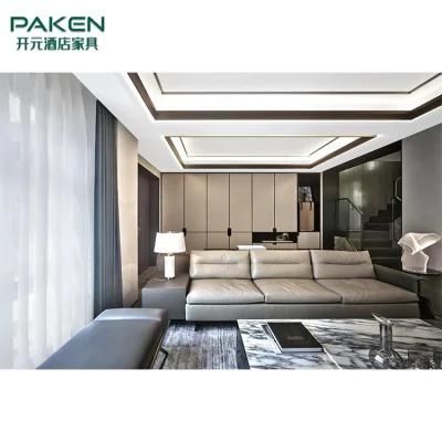 Modern Style Italian Leather Sofa for Luxury Villa Apartment Living Room